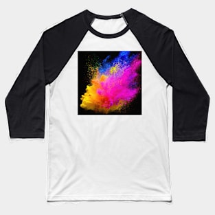 Bright coloured powder explosion on a black background illustration Baseball T-Shirt